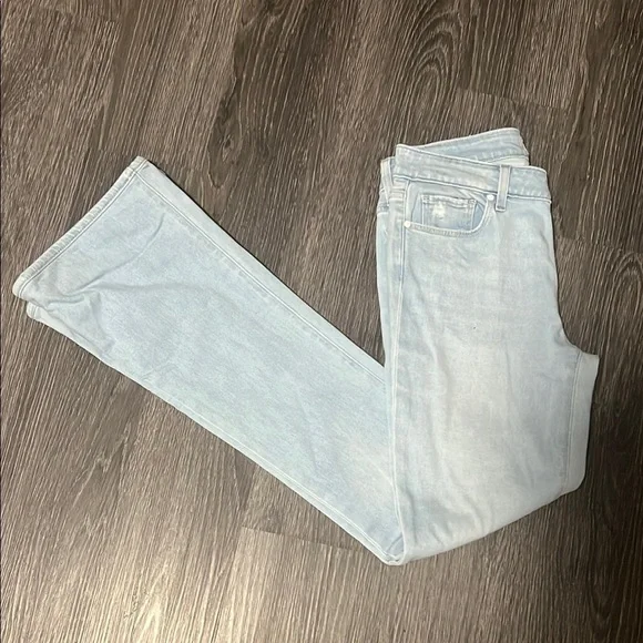 PAIGE Blue Flare Wide Leg Denim - Picture 3 of 8